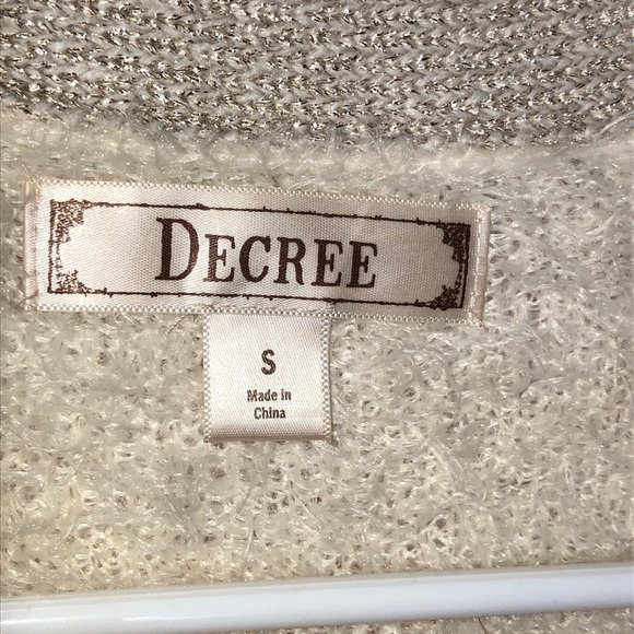 Decree Soft Fuzzy Button Front Metalic Sweater - Picture 3 of 4